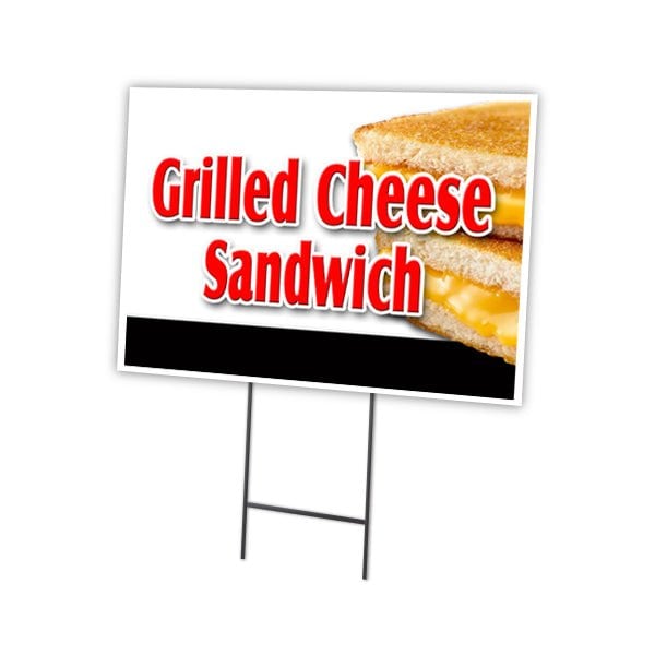Signmission Grilled Cheese Sandw Yard Sign & Stake outdoor plastic coroplast window, C-1824 Grilled Cheese Sandw C-1824 Grilled Cheese Sandw - main